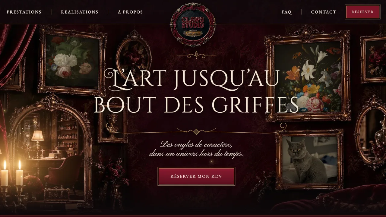 Page d'accueil Claws Studio